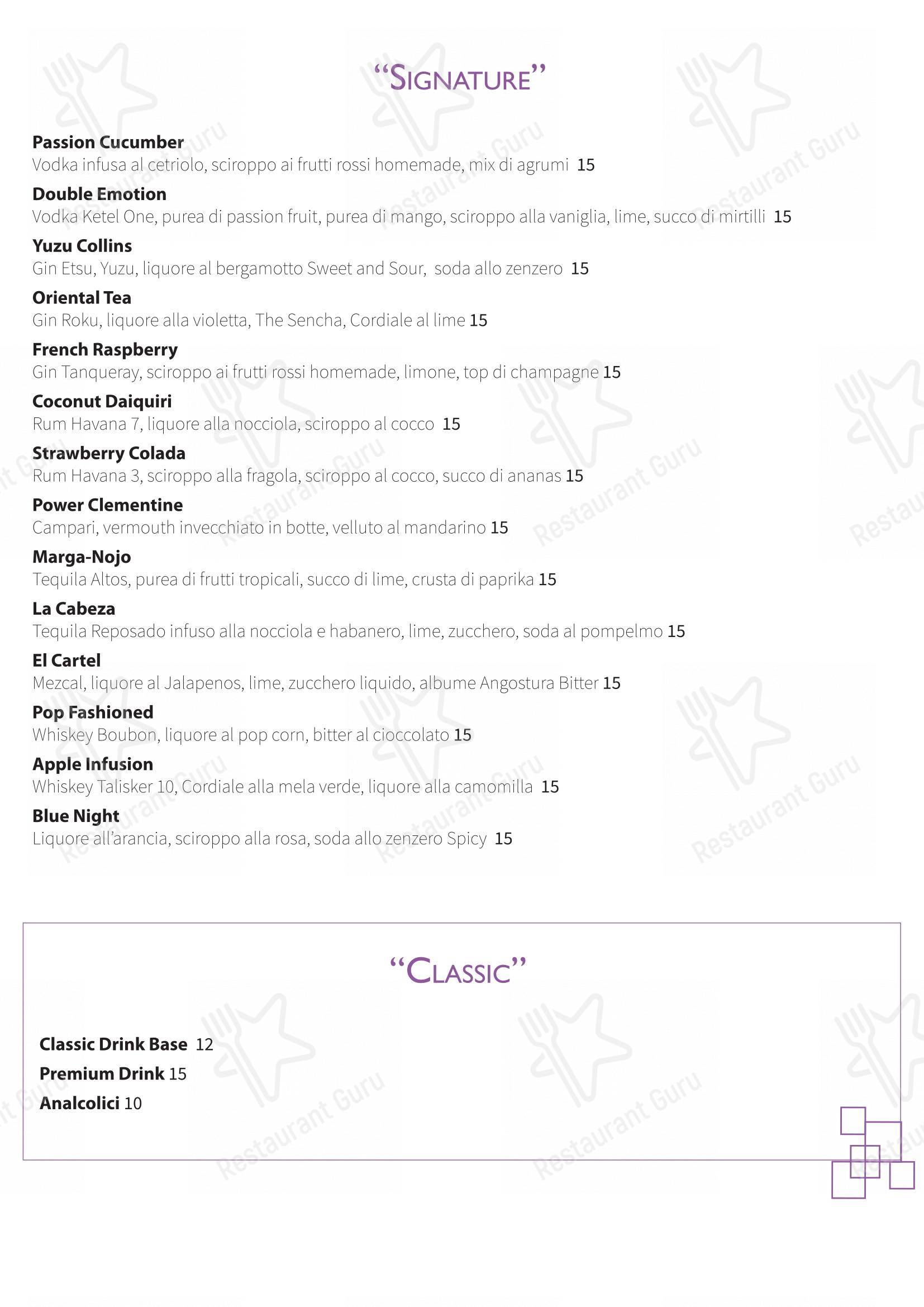 Основное меню per Nojo ristorante