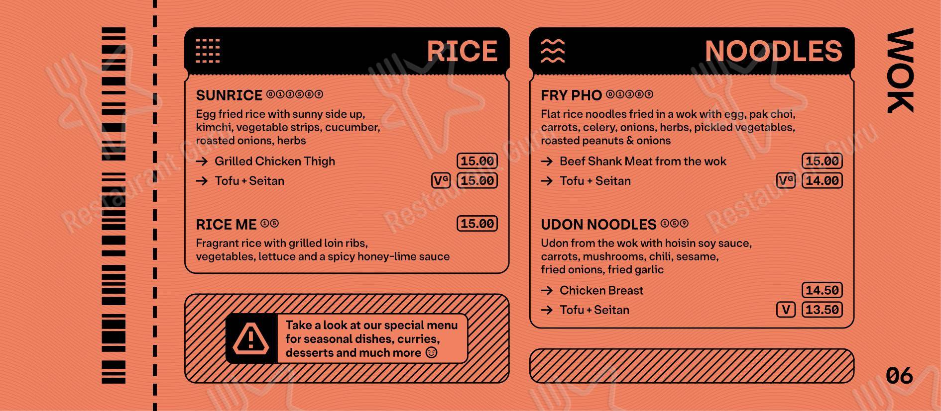 Menu bar pour PHO - Noodlebar (Mitte) restaurant