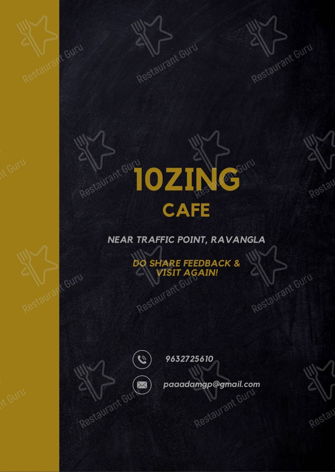 10ZIN Restaurant & Bar menu - meals and drinks