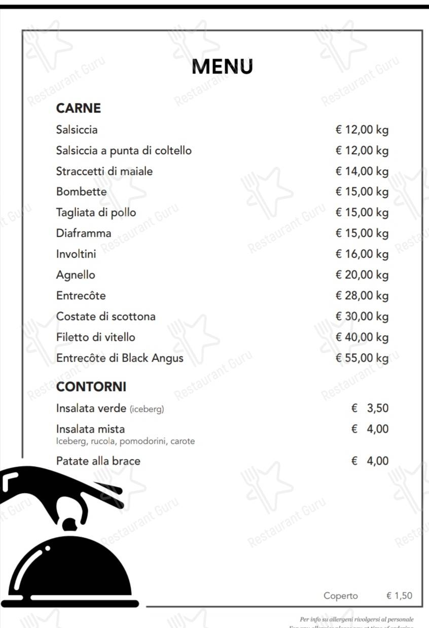 Menu di Braceria 140 gradi