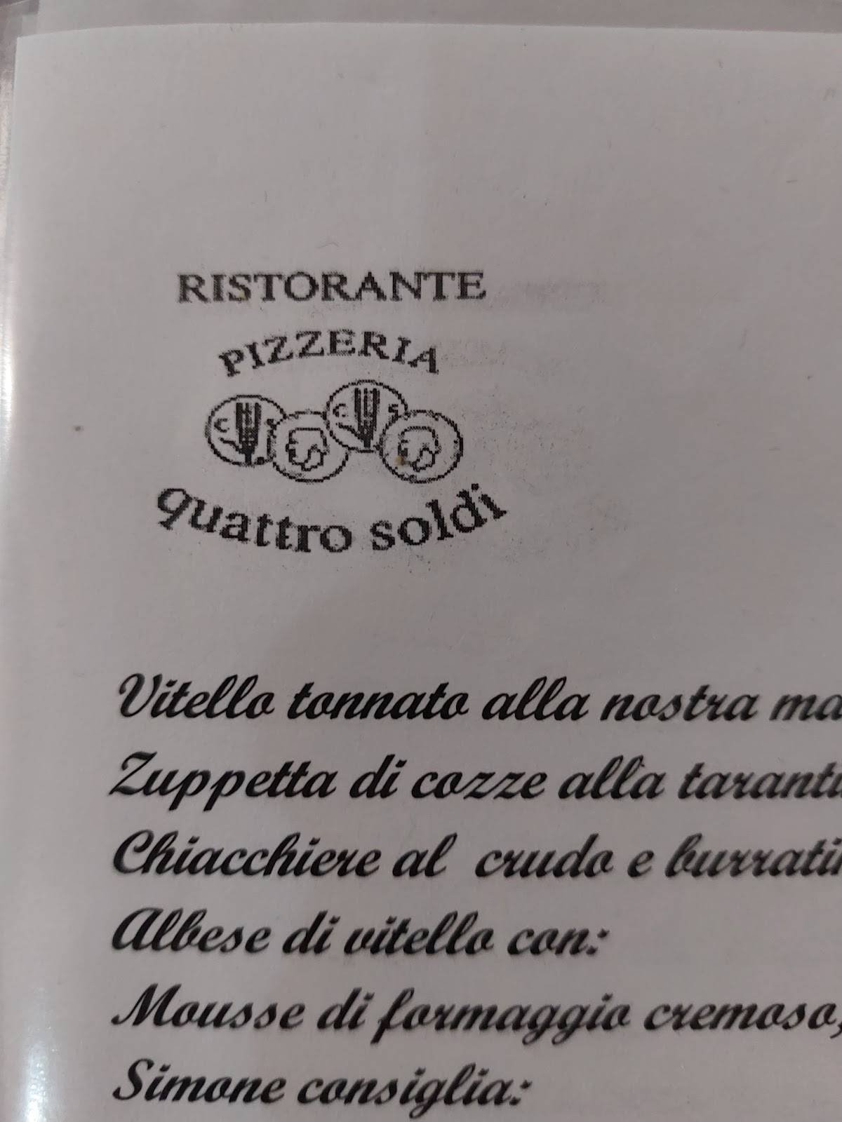 Menu di 4 Soldi Ristorante 