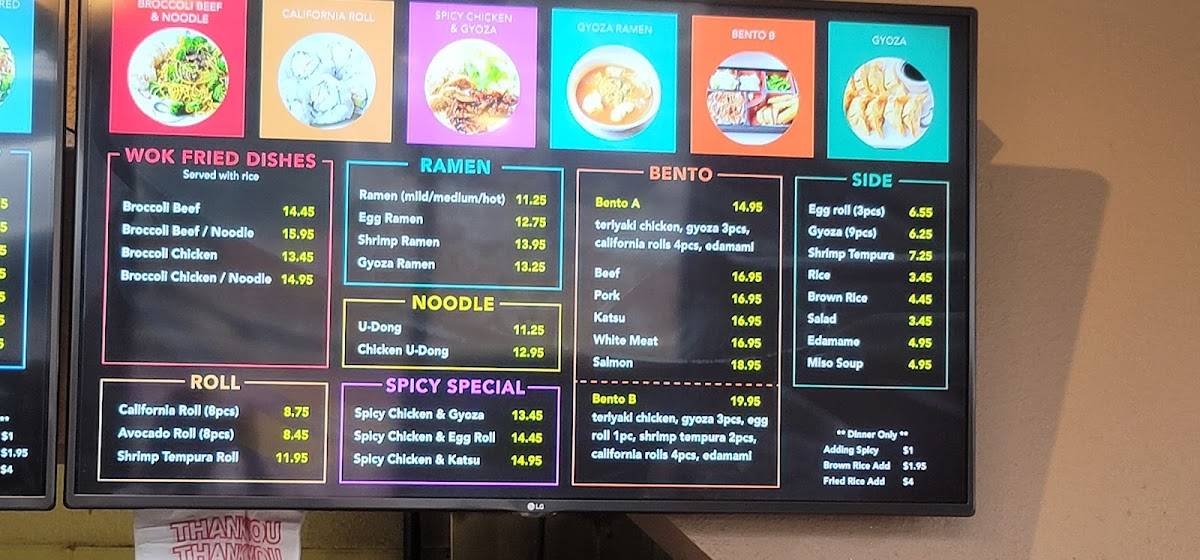 Menu at 5 Corners Teriyaki restaurant, Edmonds