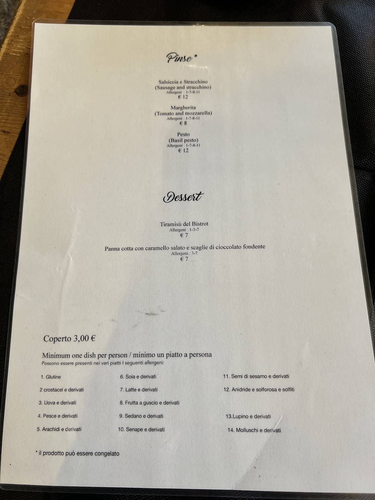Menu di 5 Terre Bistrot 