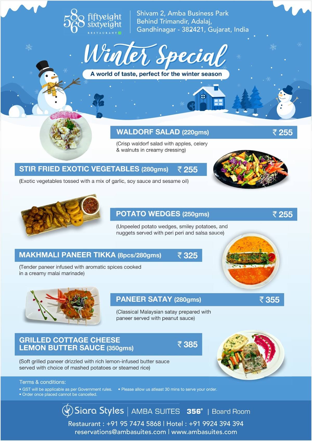 5868 Restaurant menu