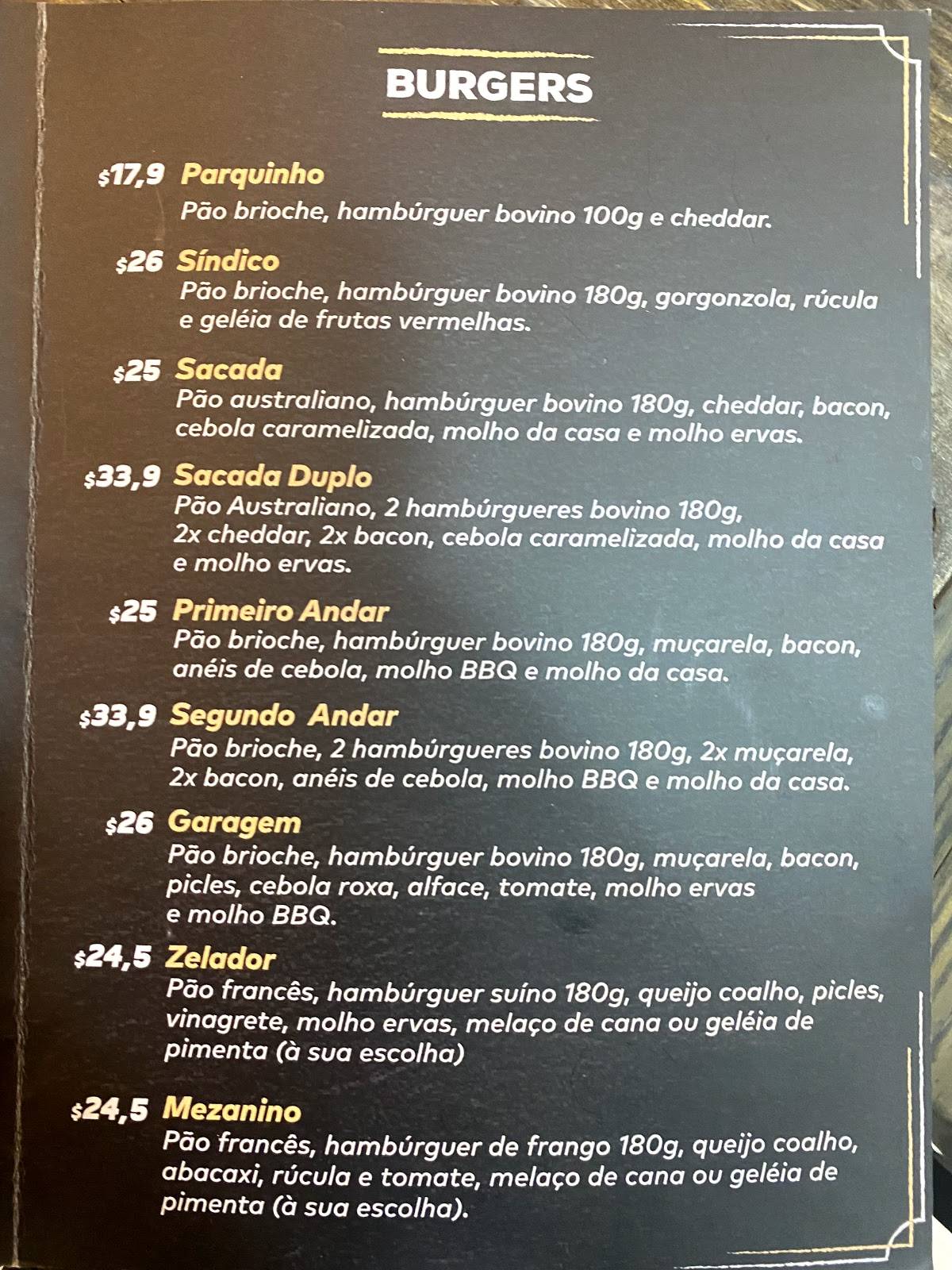 604 Burger - Hamburgueria Artesanal cardápio