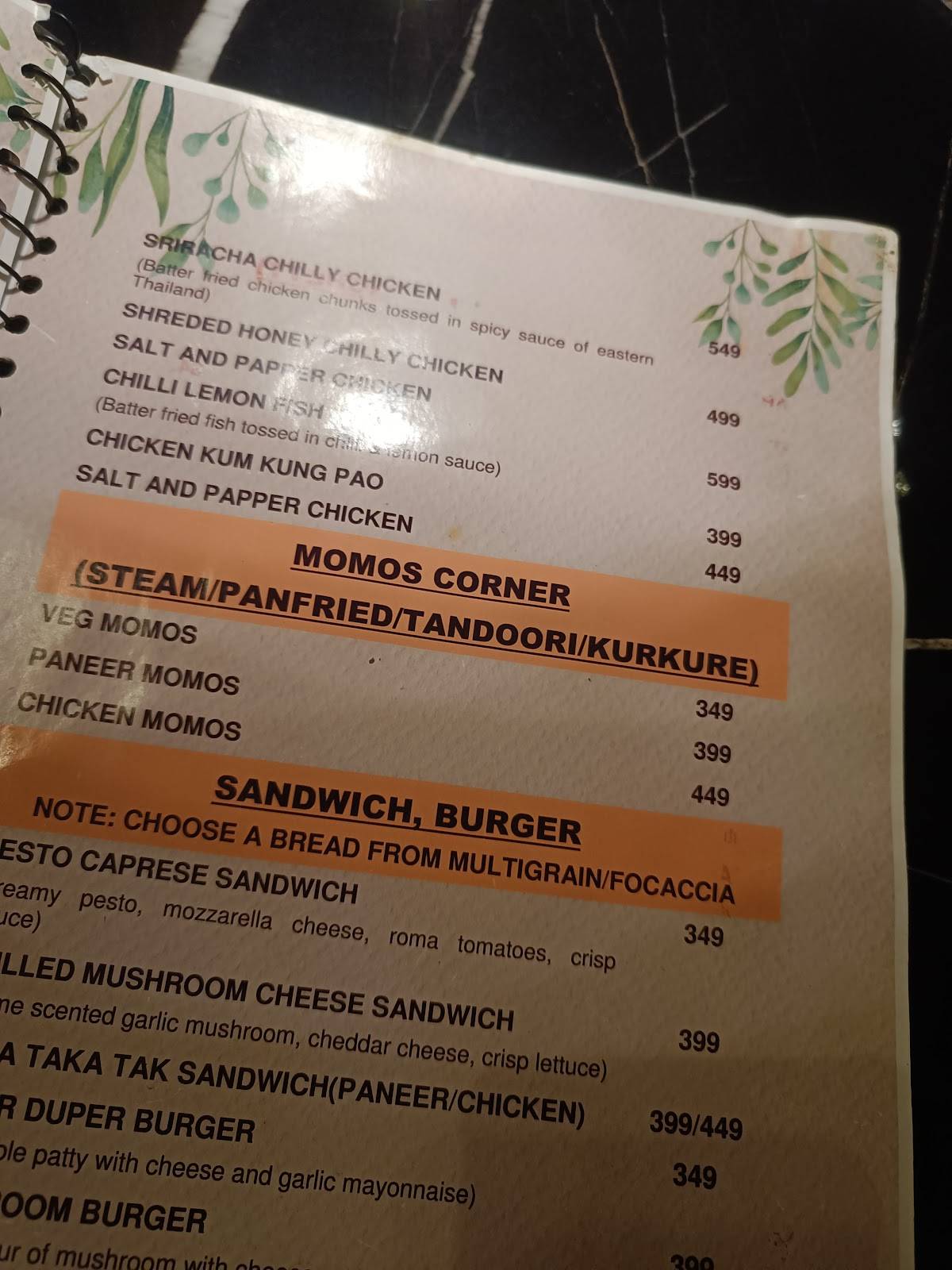 736 A.D. Culinary Bar menu