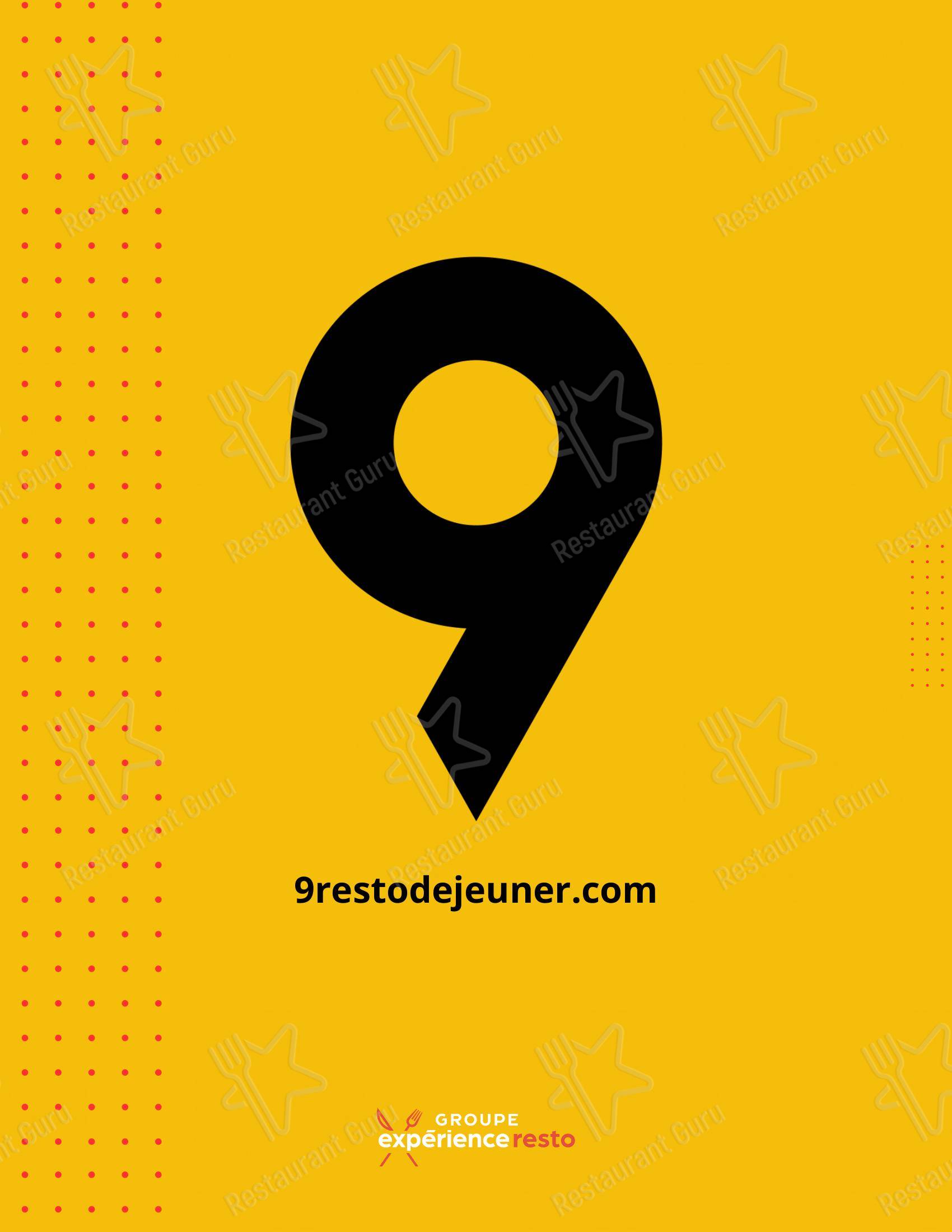 Основное меню pour 9 resto déjeuner dans Rimouski