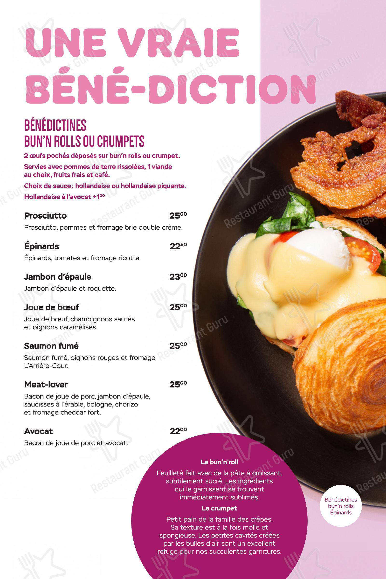 Menu pour 9 resto déjeuner - Menu
