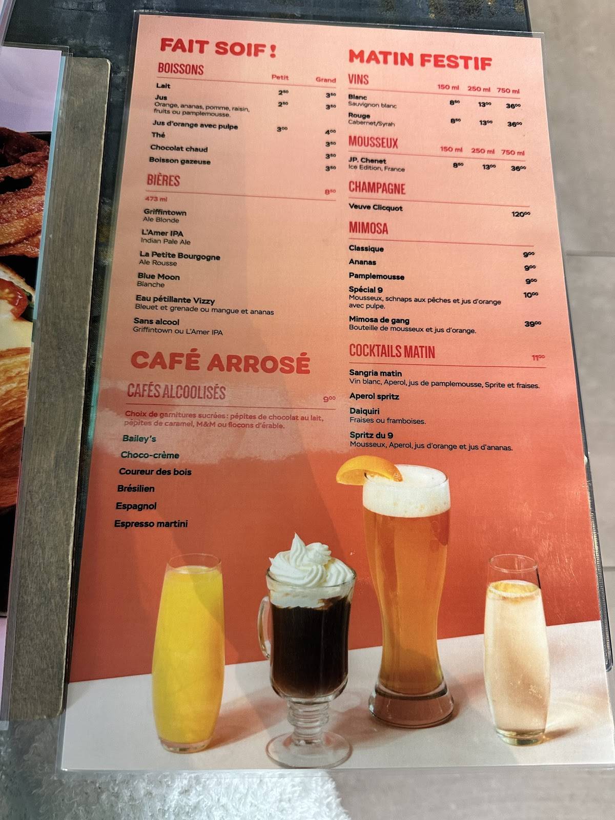 Menu de 9 resto déjeuner