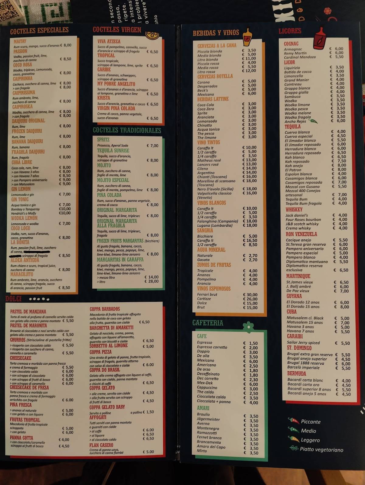 Menu di A l'Aldea Antigua 