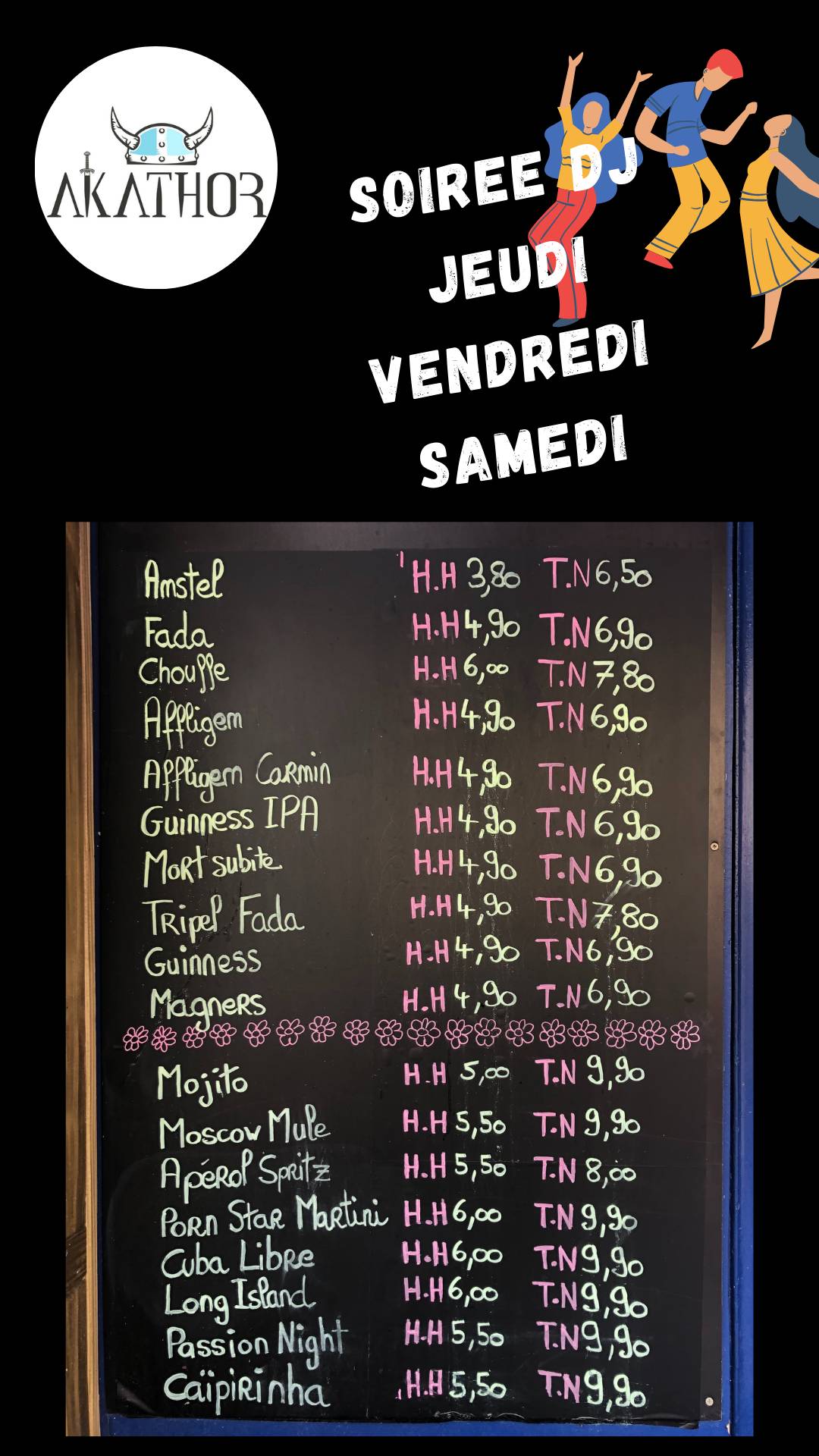 Menu de AKATHOR PUB