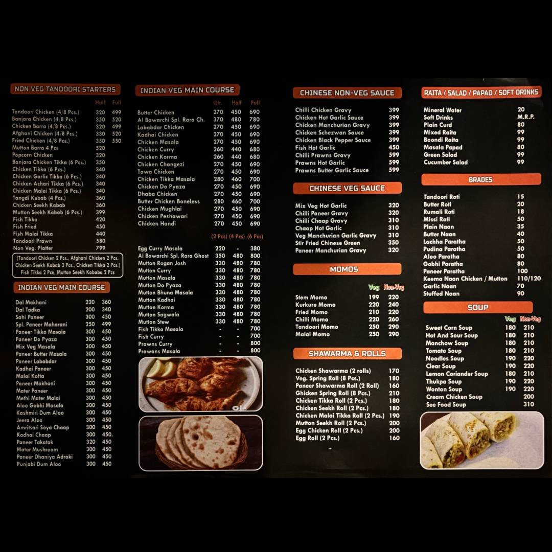AL Bawarchi menu