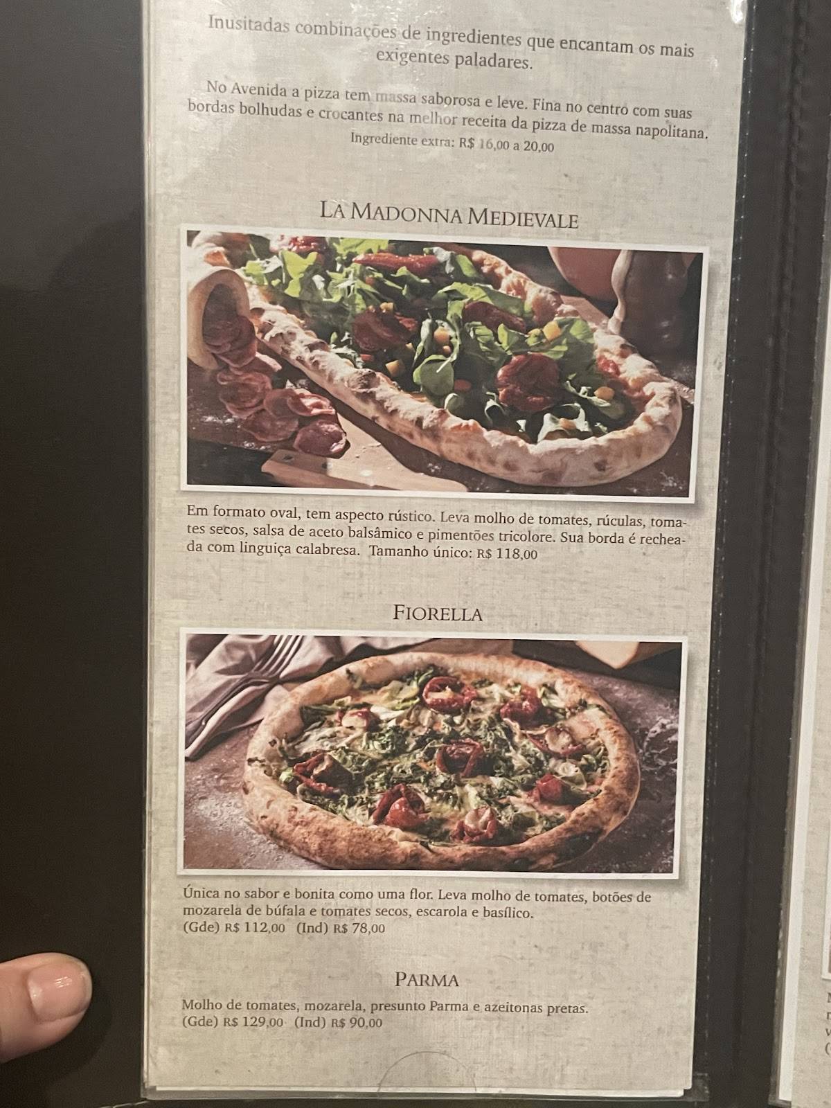 AVENIDA PAULISTA PIZZA BAR cardápio