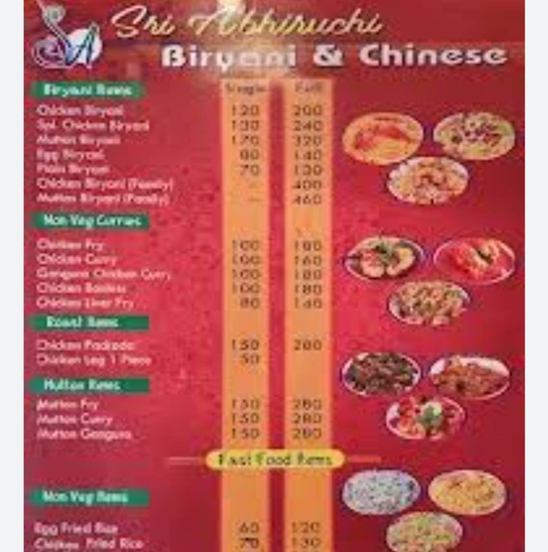 Abhiruchii Restaurant menu