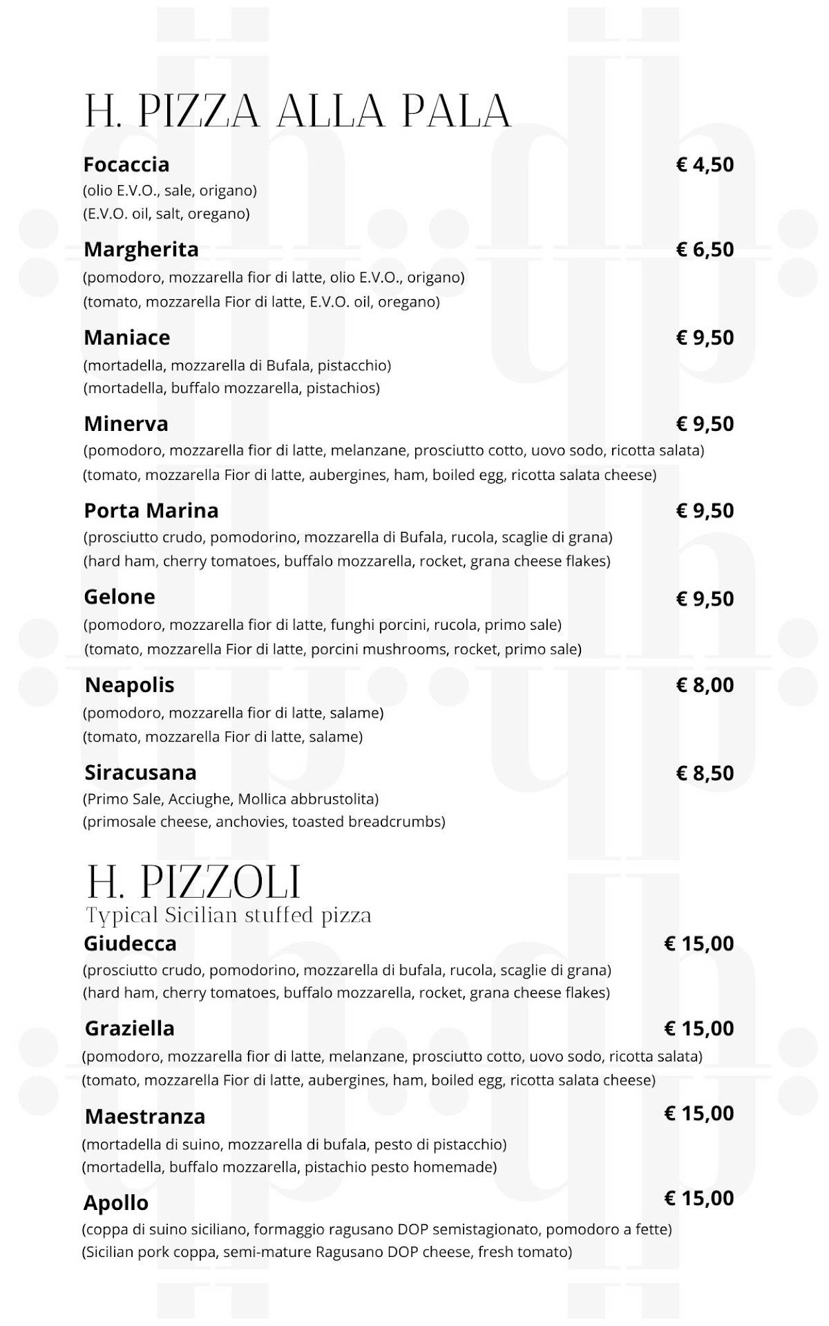 Menu di Acca Punto Bistrot 