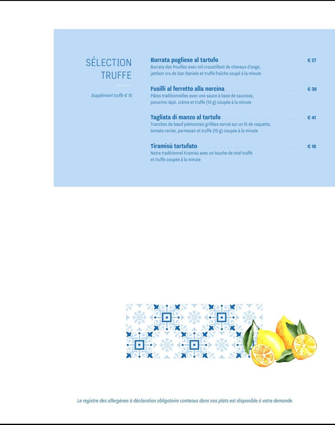 Menu de Accènto