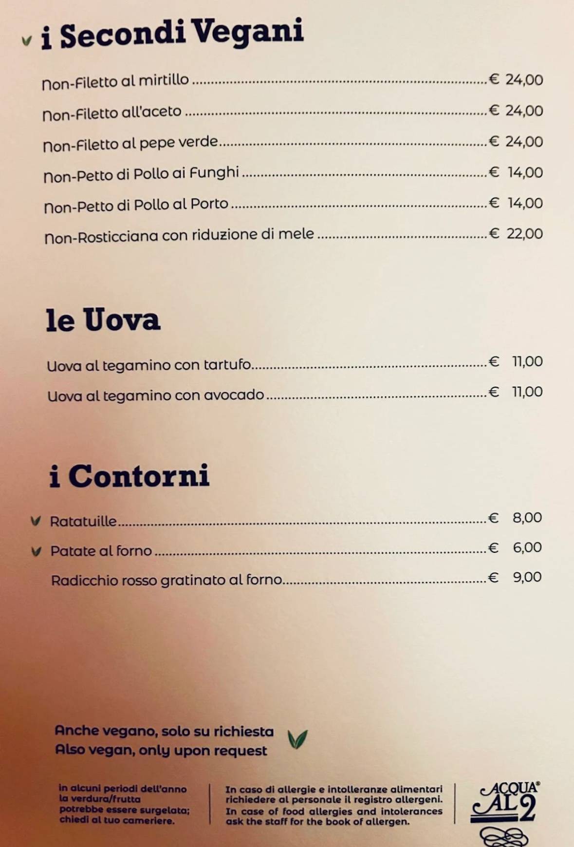 Menu di Acqua Al 2 