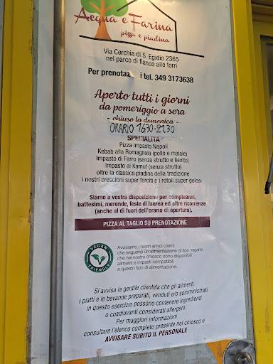 Menu di acqua e farina 