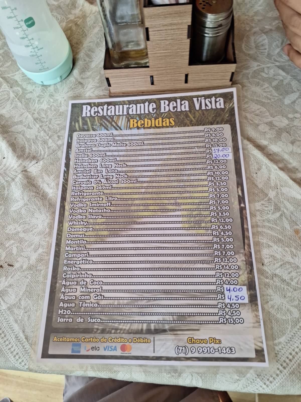 Bela Vista cardápio