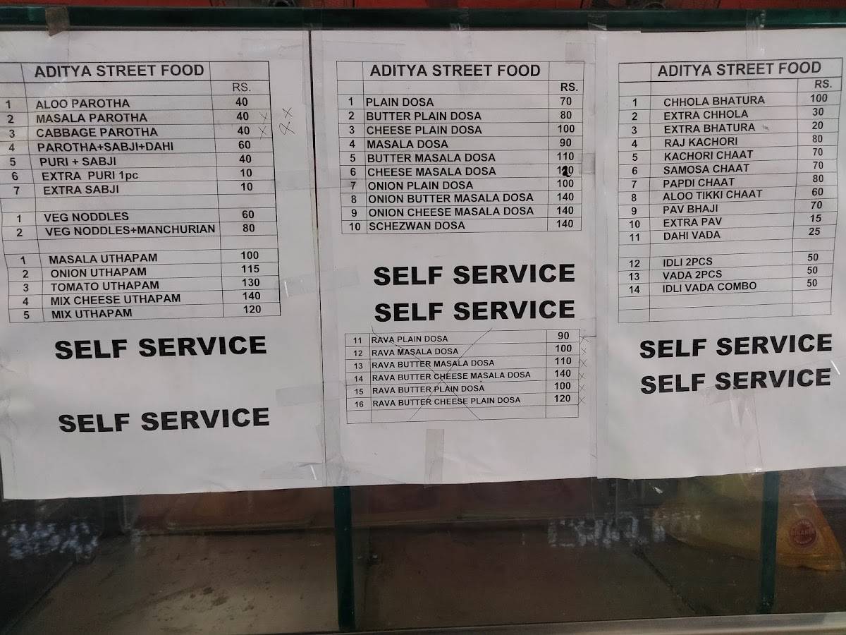 Aditya Street Food menu