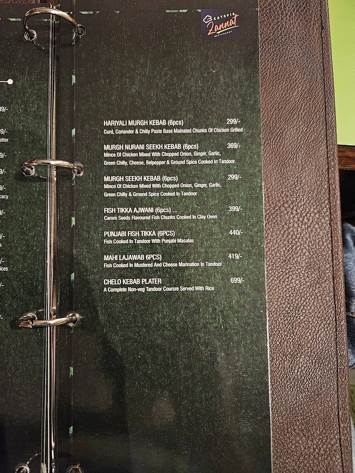 Eatopia Zannat Restaurant And Banquet- Best Restaurant in Agartala Tripura menu