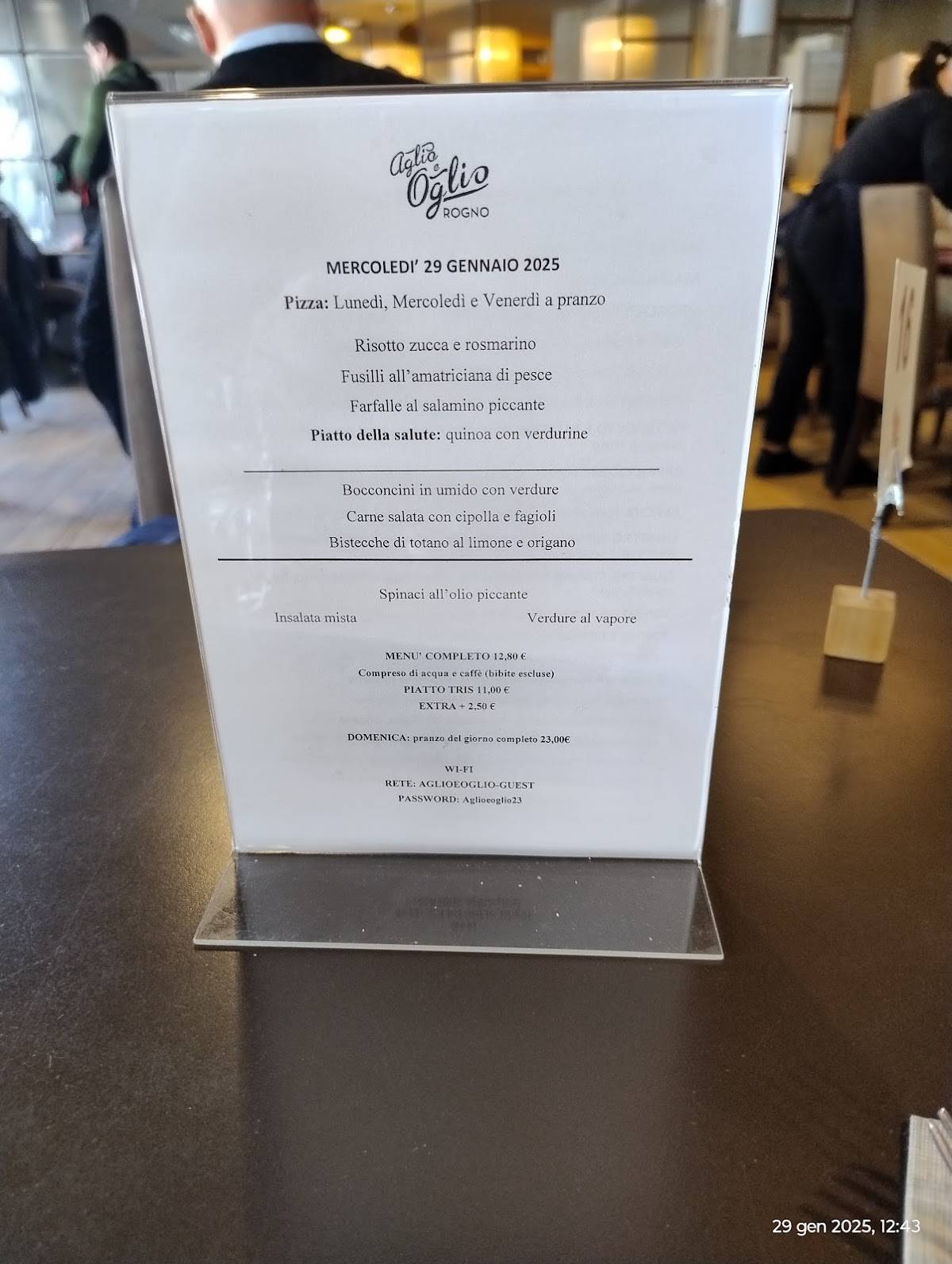Menu di Aglio e Oglio ROGNO 