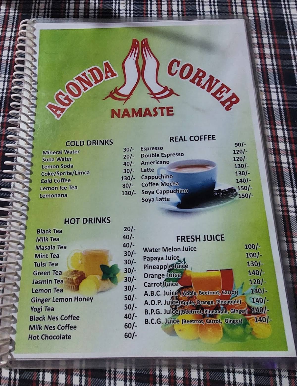 Agonda Corner menu
