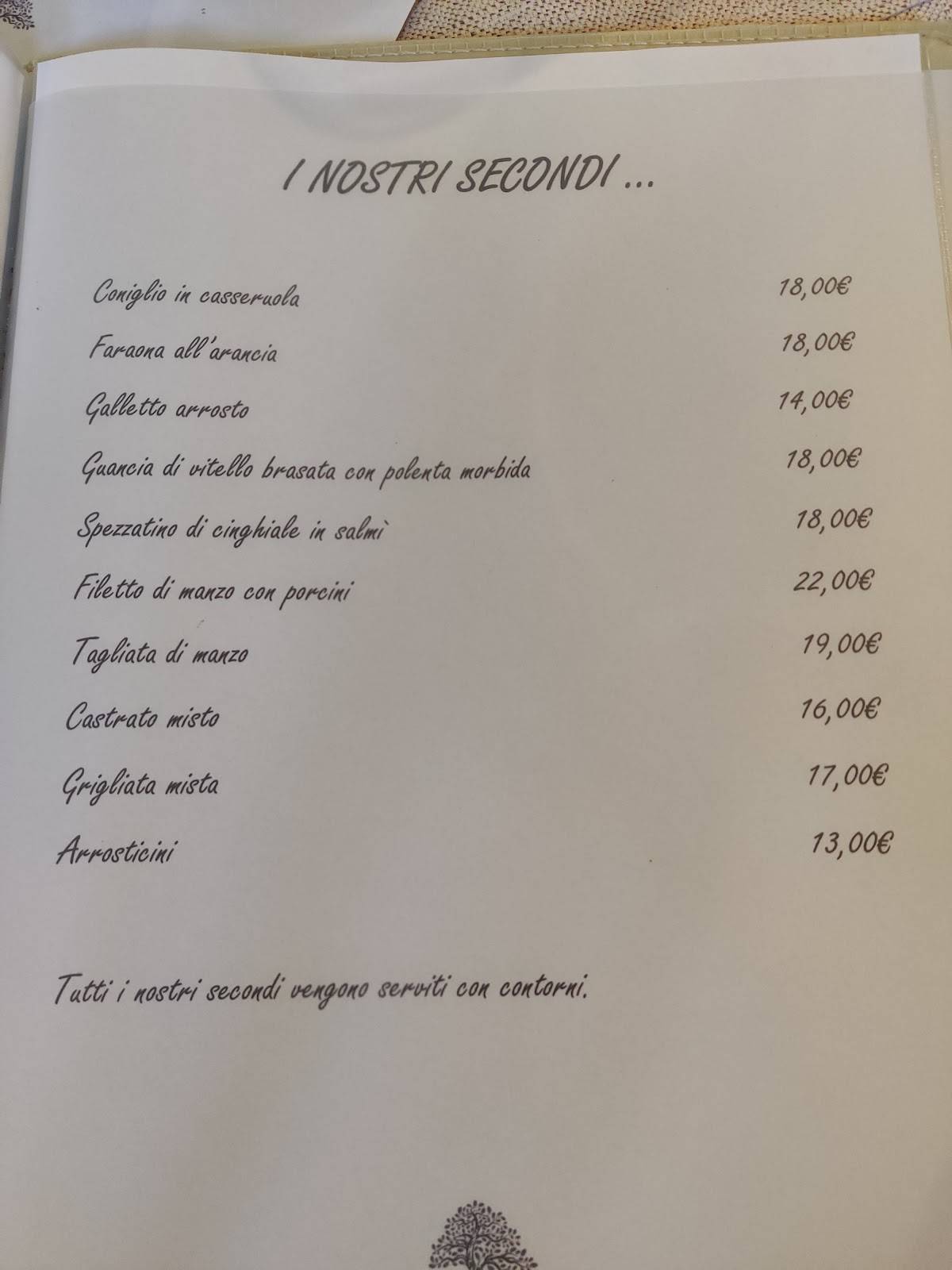 Menu di Ca' Delle Querce 