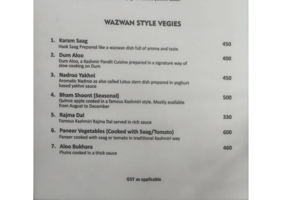 Ahdoos Restaurant menu