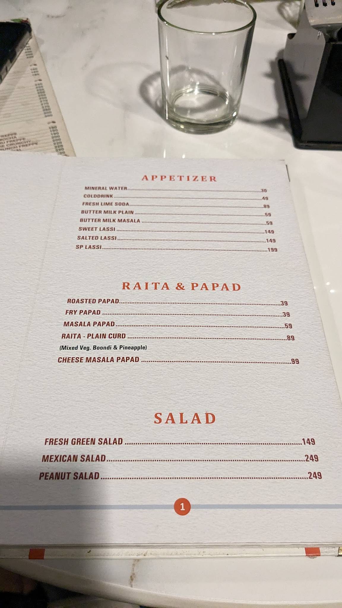 Tero Restro&Cafe menu