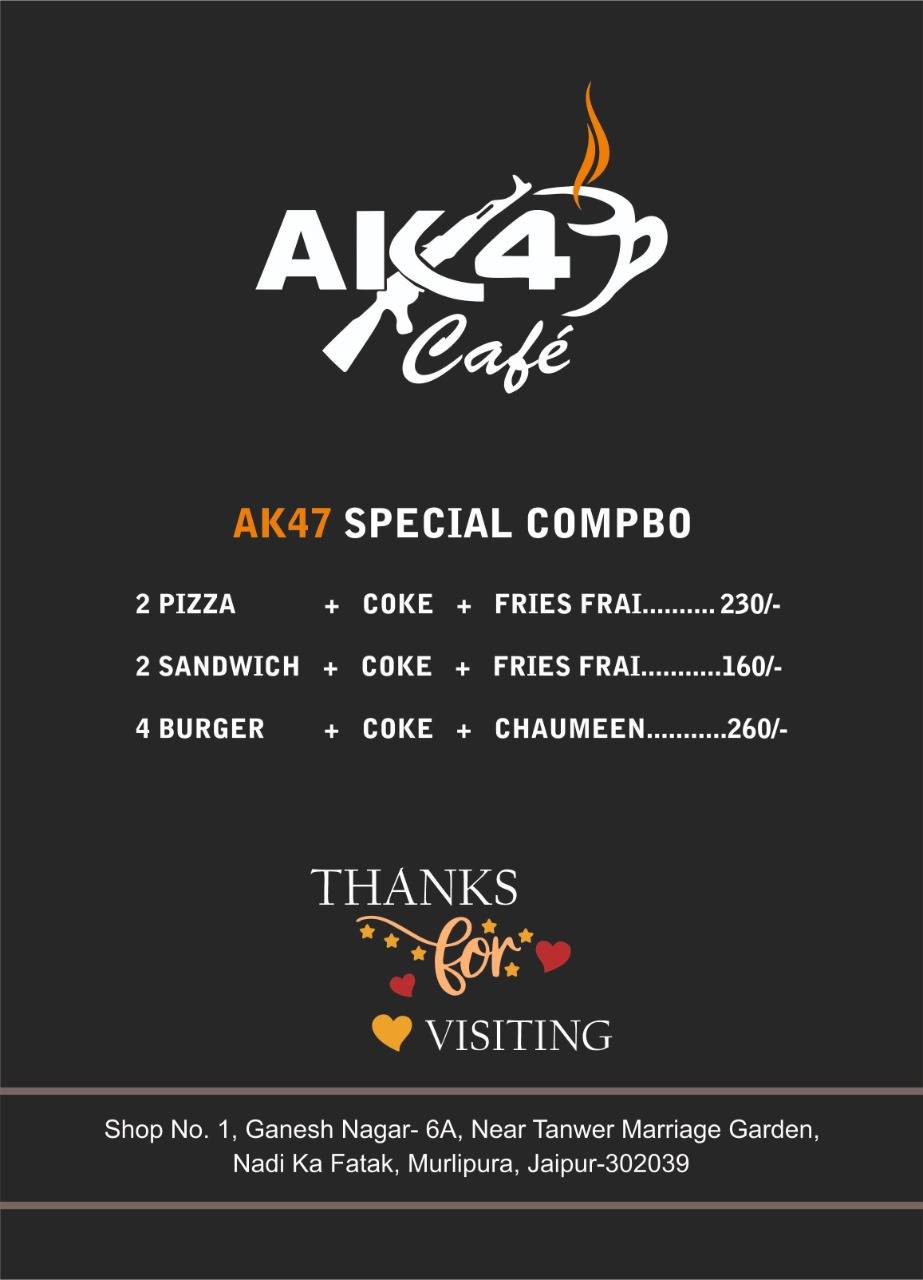 Ak 47 cafe menu