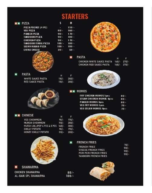 Al Baik Xpress menu