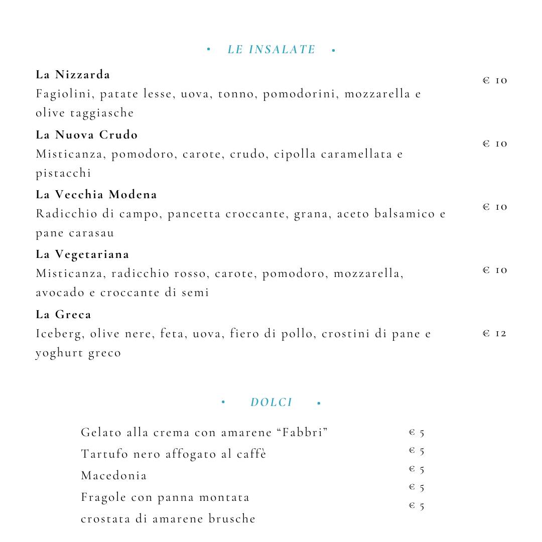 Menu de Al Bistrot