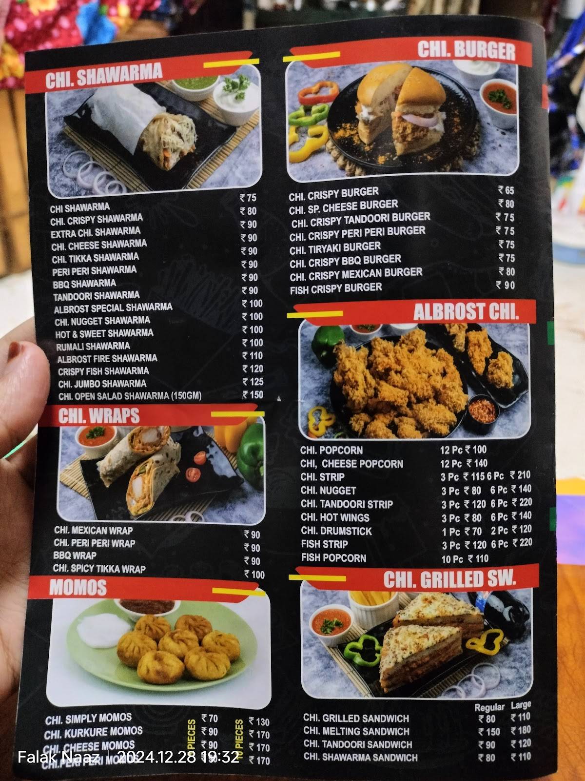 Al-Brost Fast Food menu