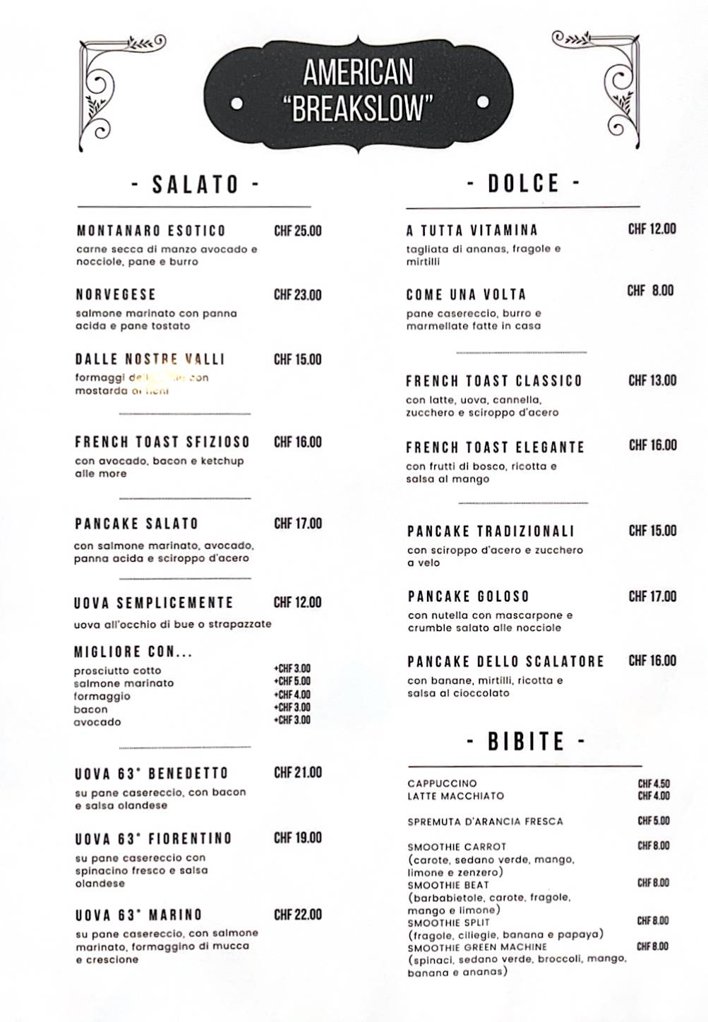 Menu di Al Castagneto 
