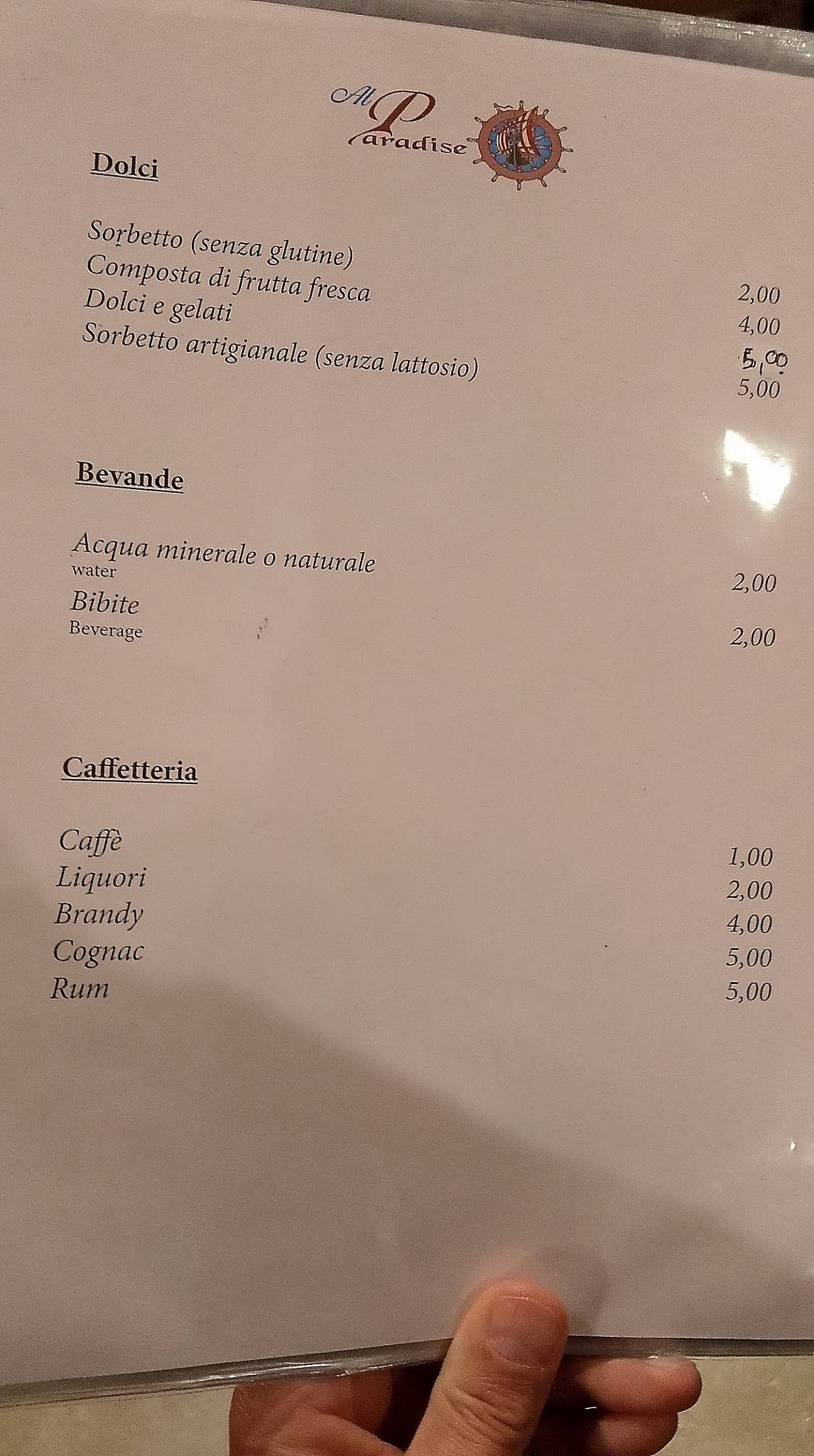 Menu di Al Paradise 