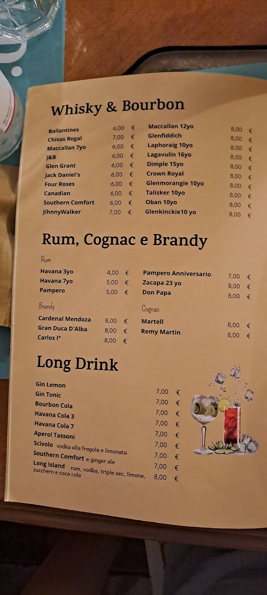 Menu di Al Pioniere 