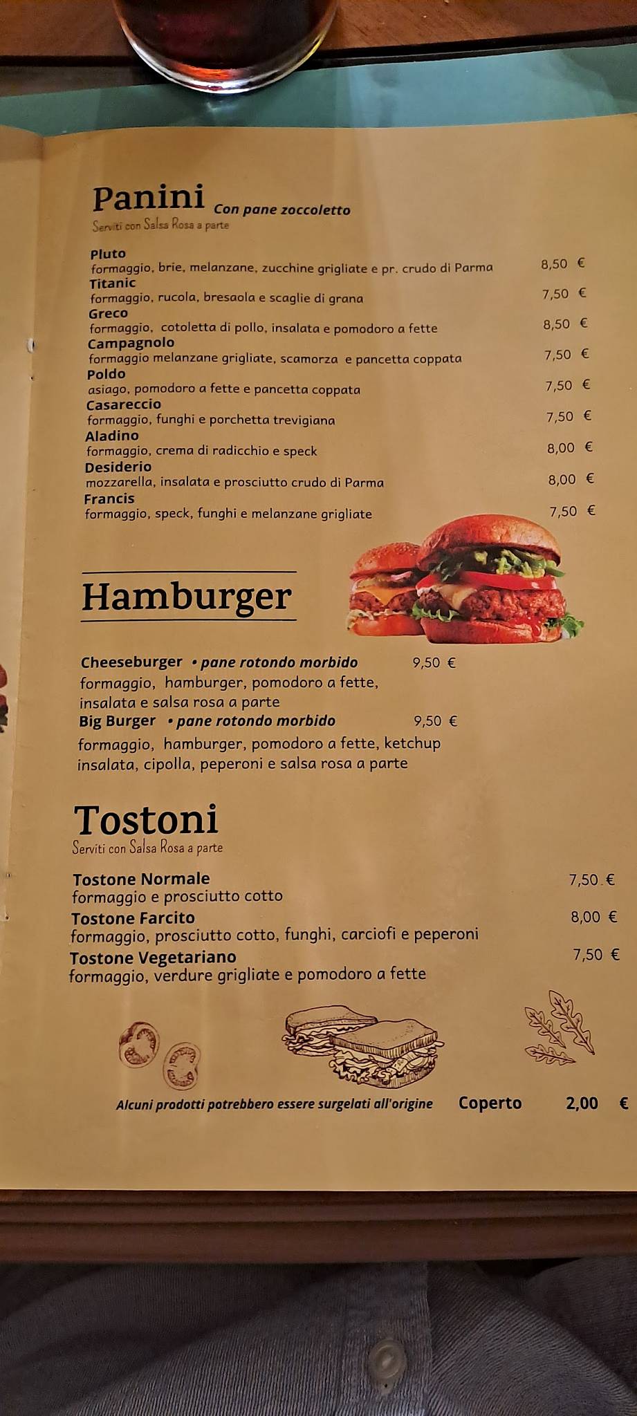 Menu di Al Pioniere 