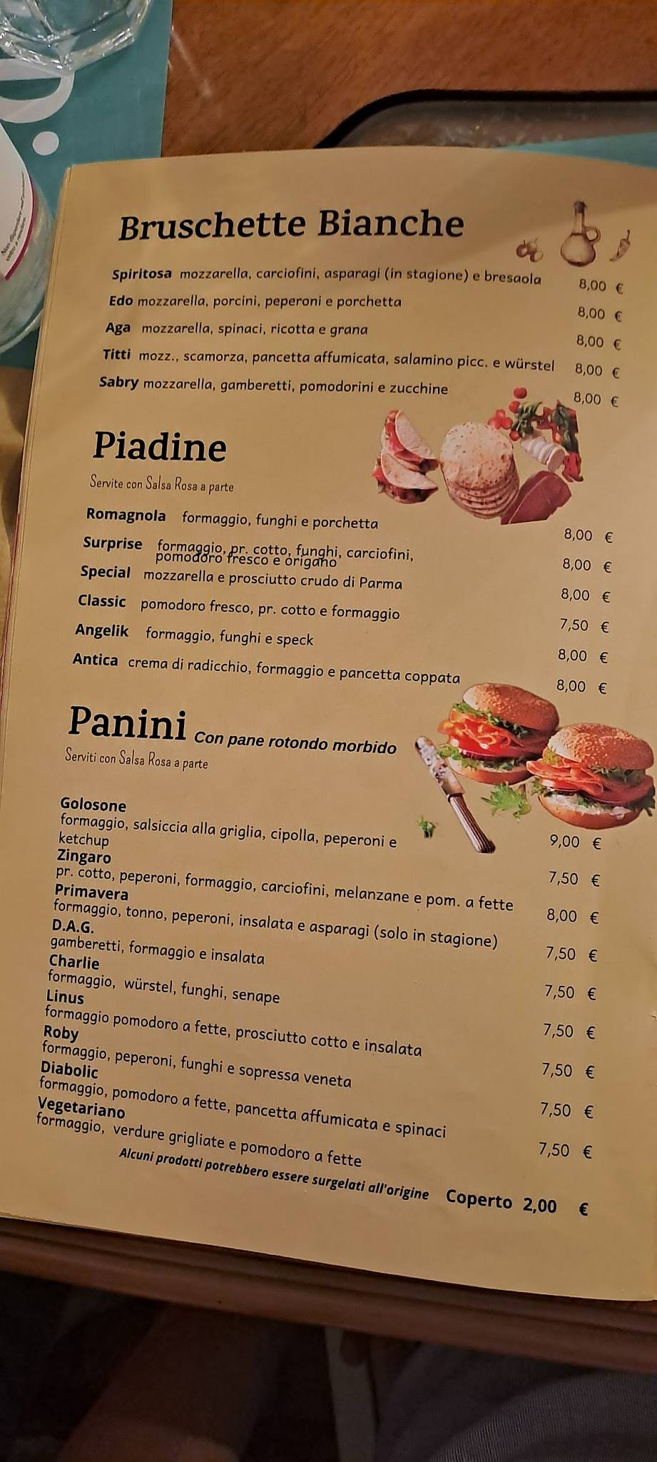 Menu di Al Pioniere 