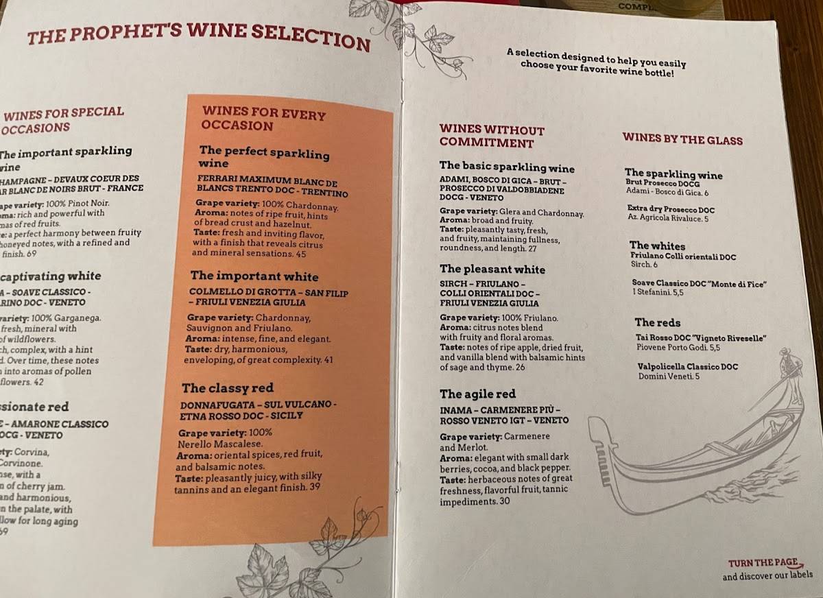 Menu di Al Profeta 