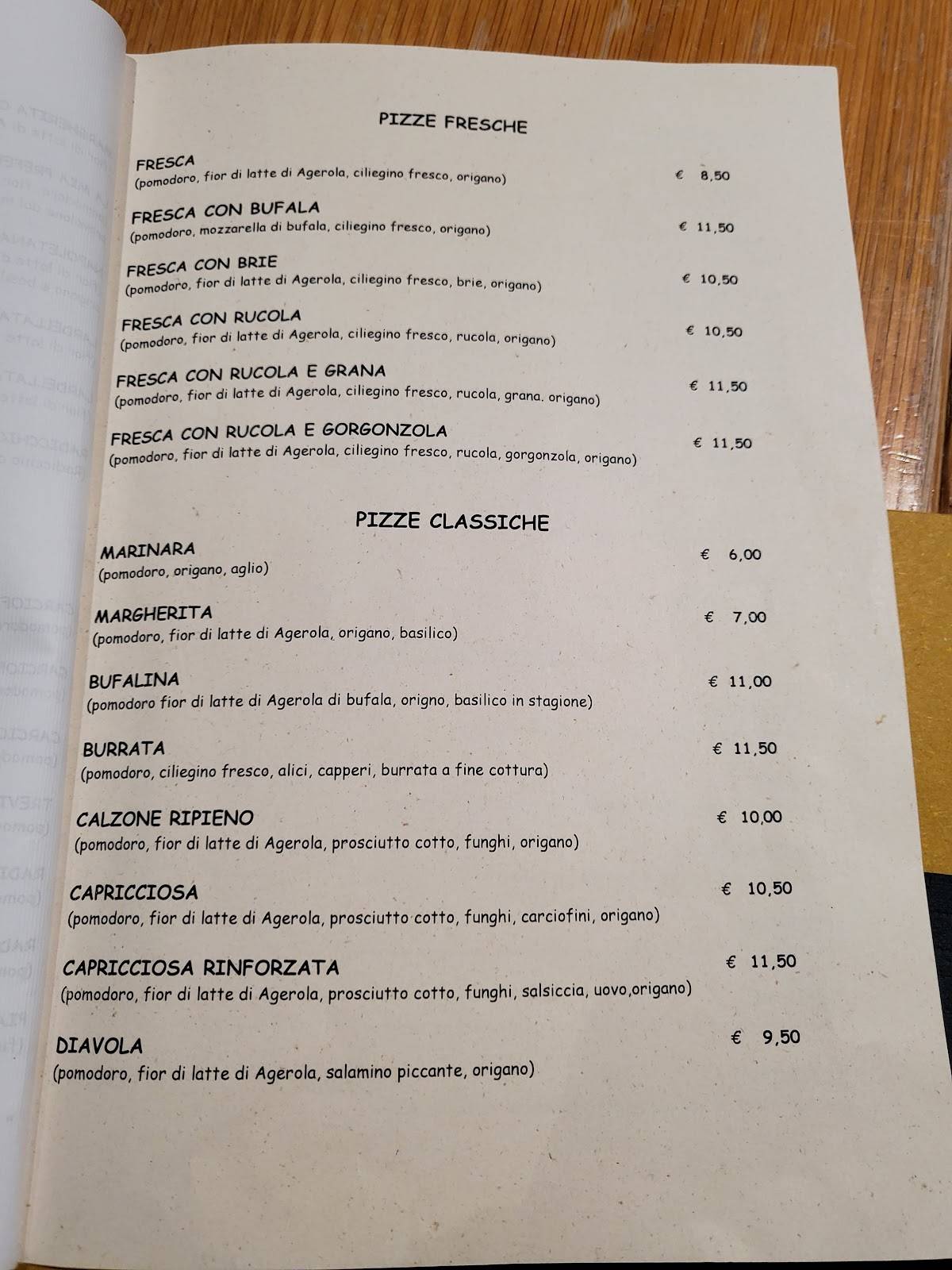 Menu di "Al Ritrovo" Ristorante Pizzeria 