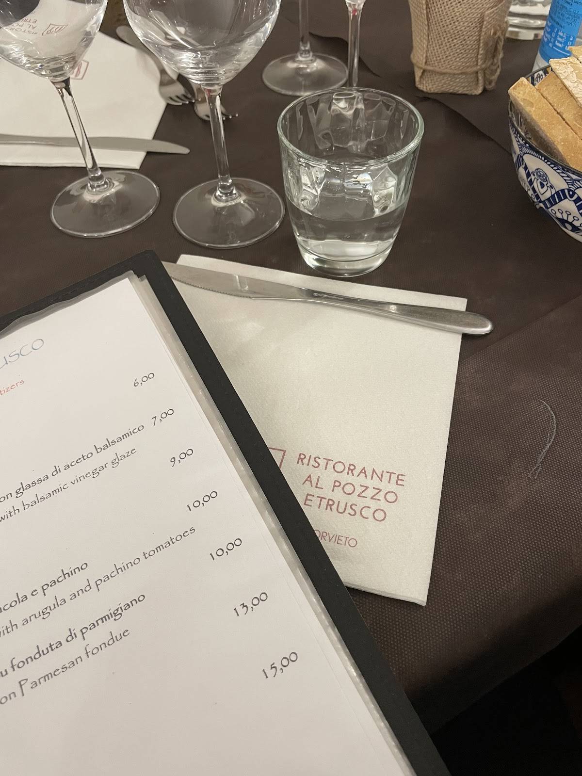 Menu di Al pozzo etrusco di Fabrizio Grilli 