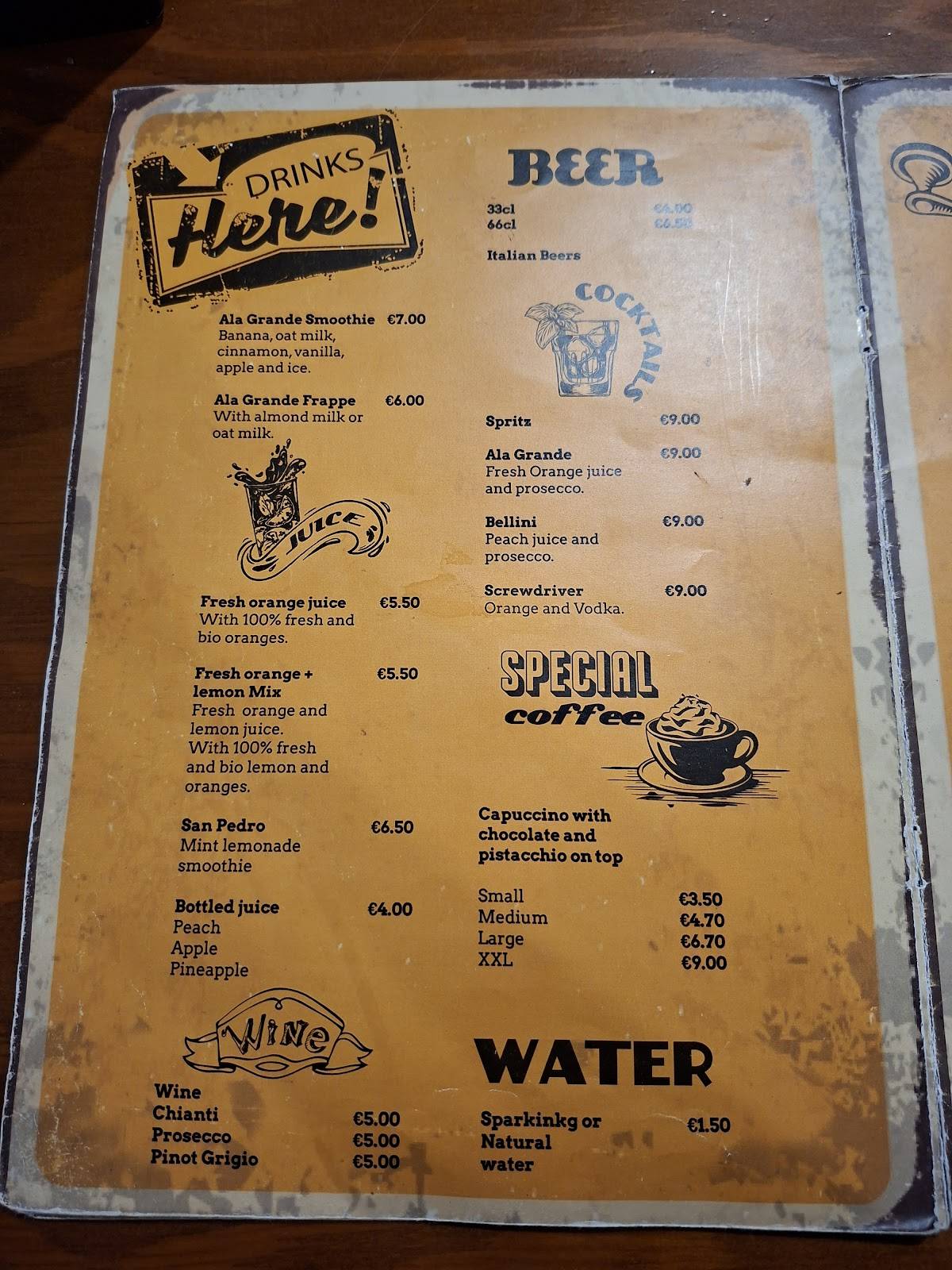 Menu di Ala Grande Caffè (Caffè Rosanò) 