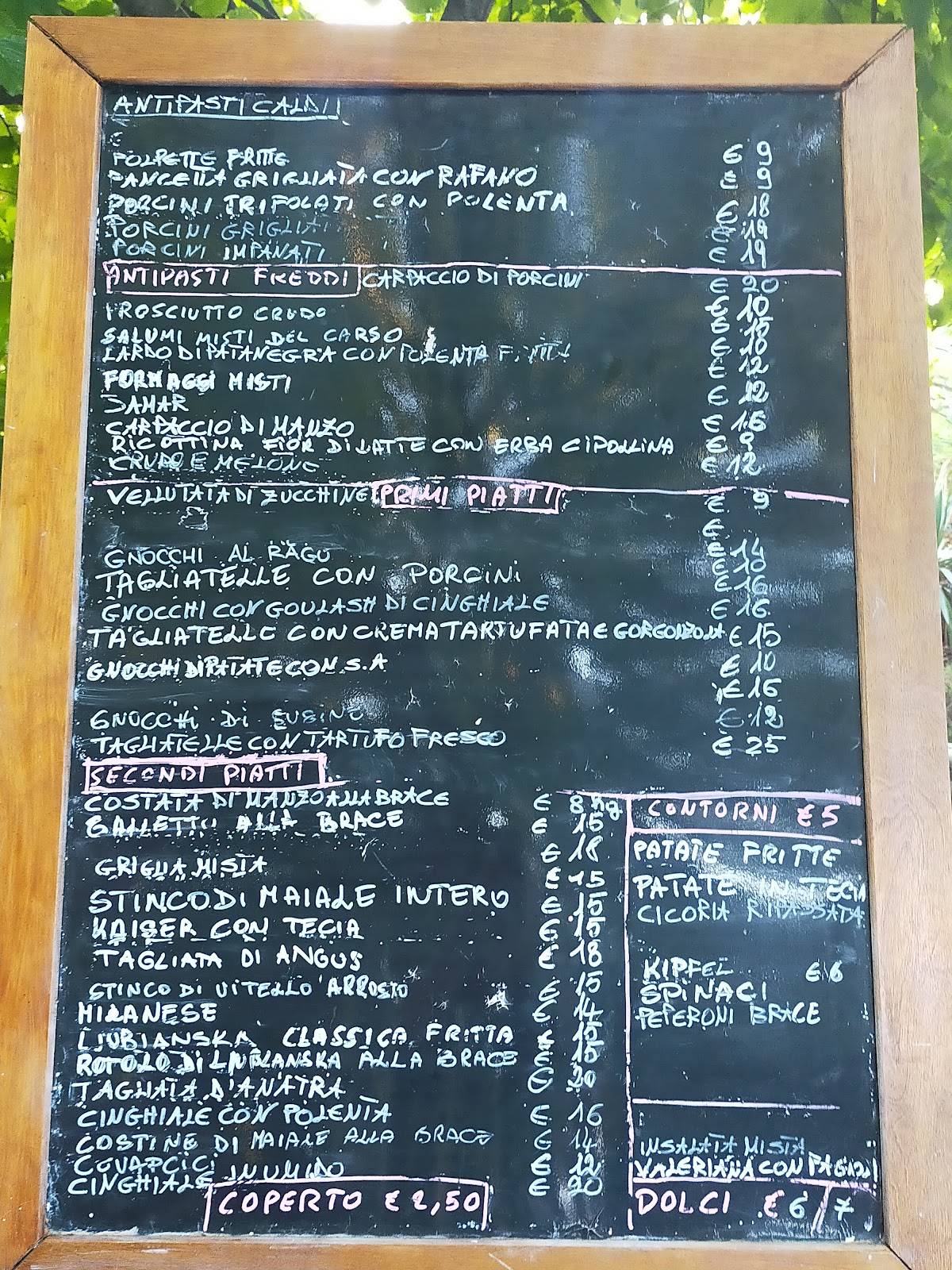 Menu di Albergo Ristorante Carso-Kras 