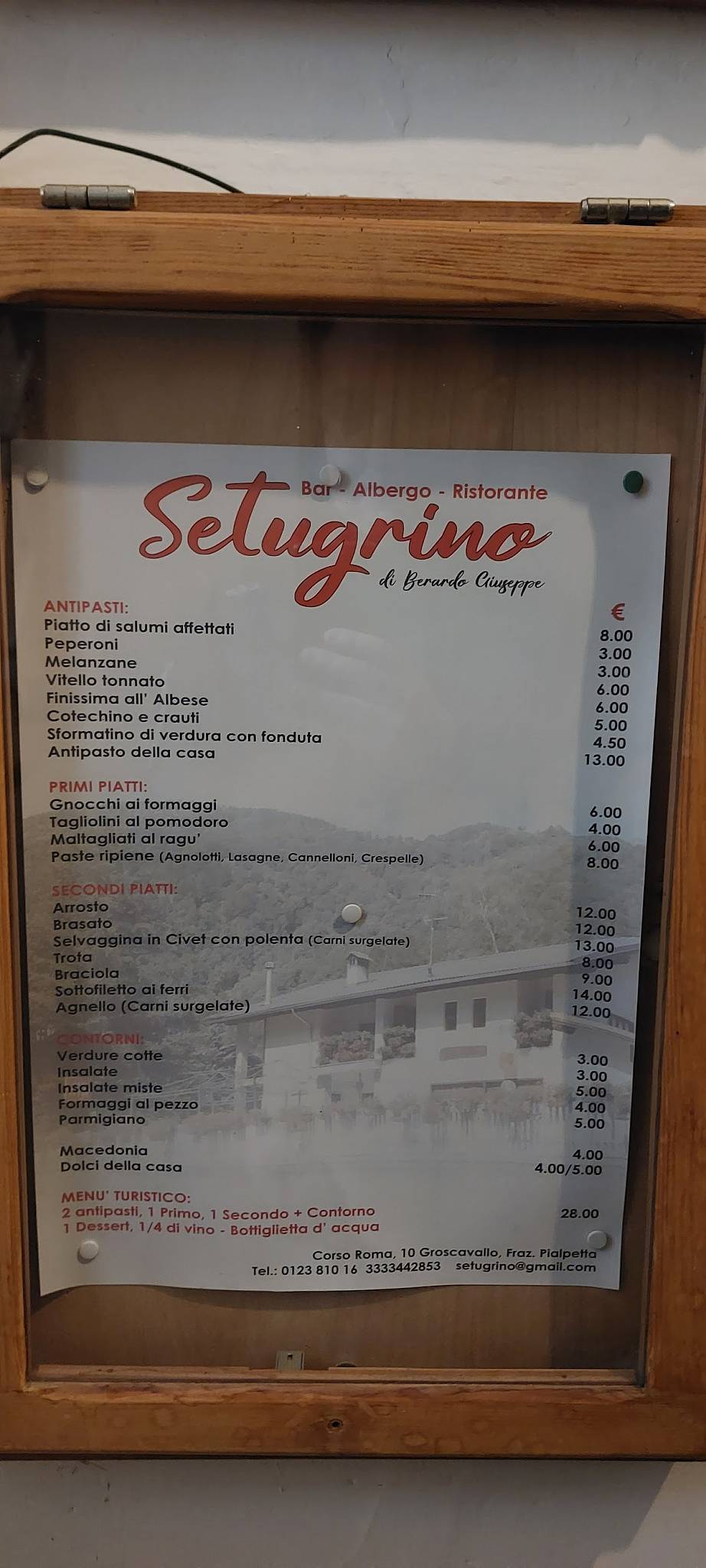 Menu di Albergo Ristorante Setugrino 