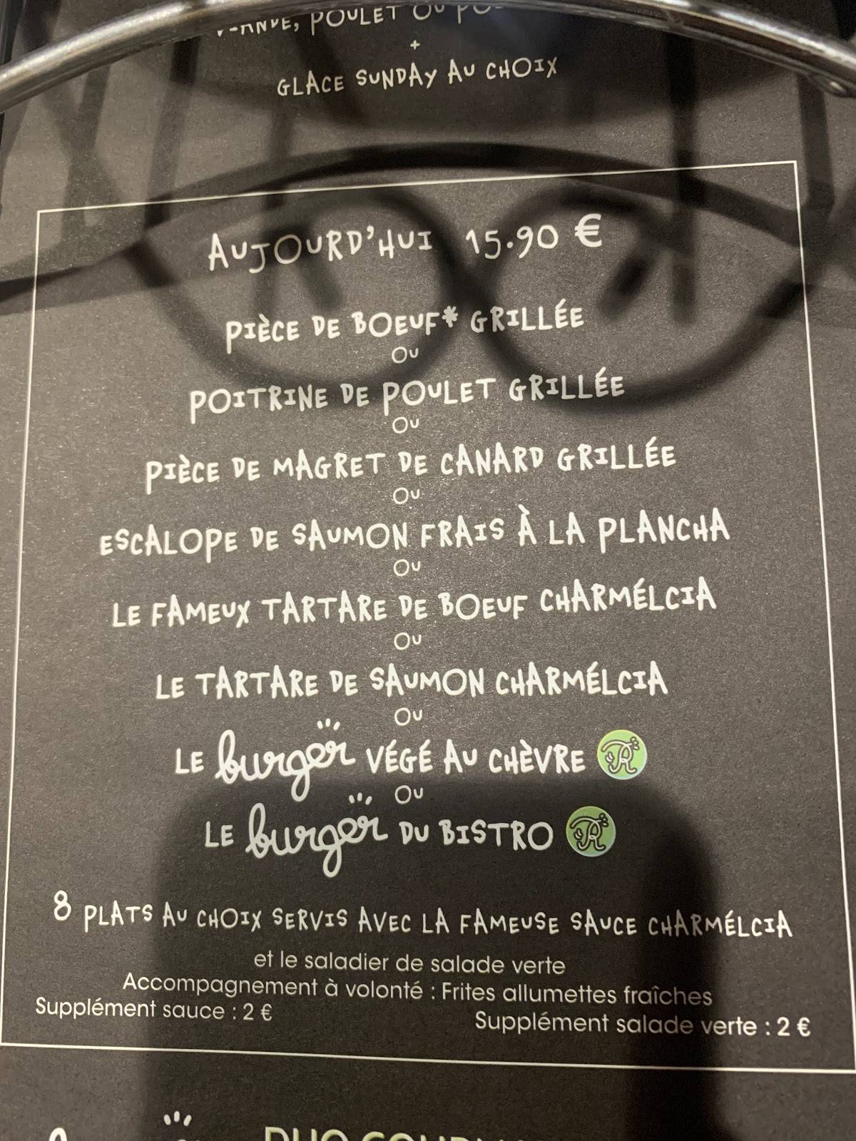 Menu de Bistro Régent
