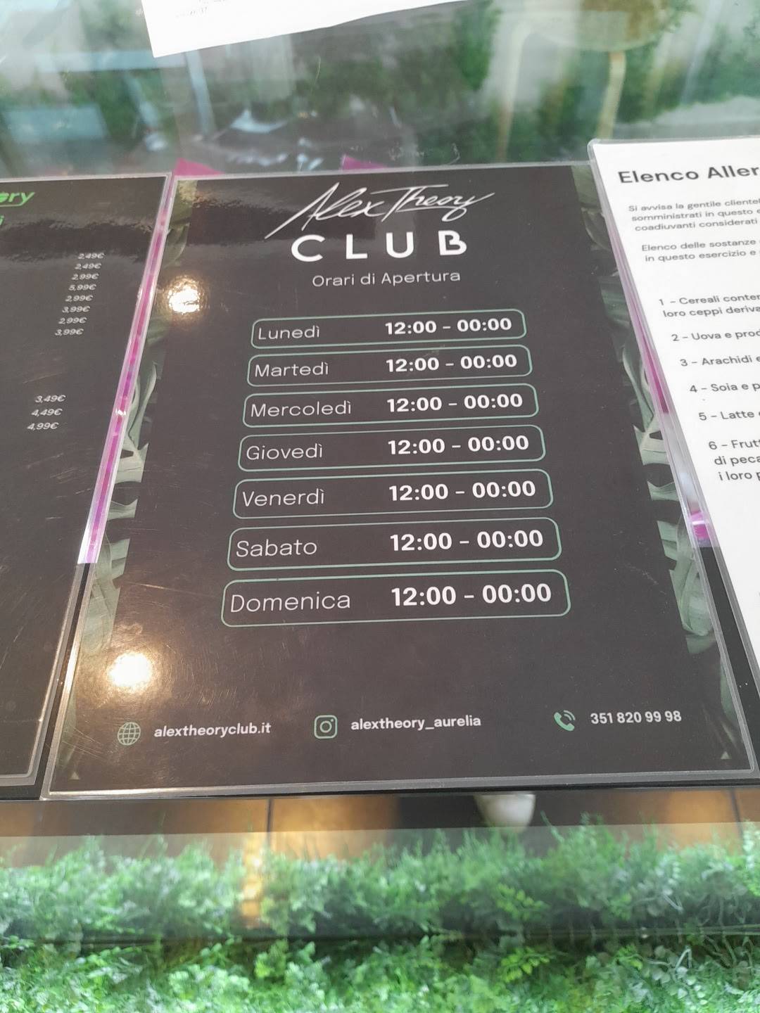 Menu di Alex Theory Protein Club 