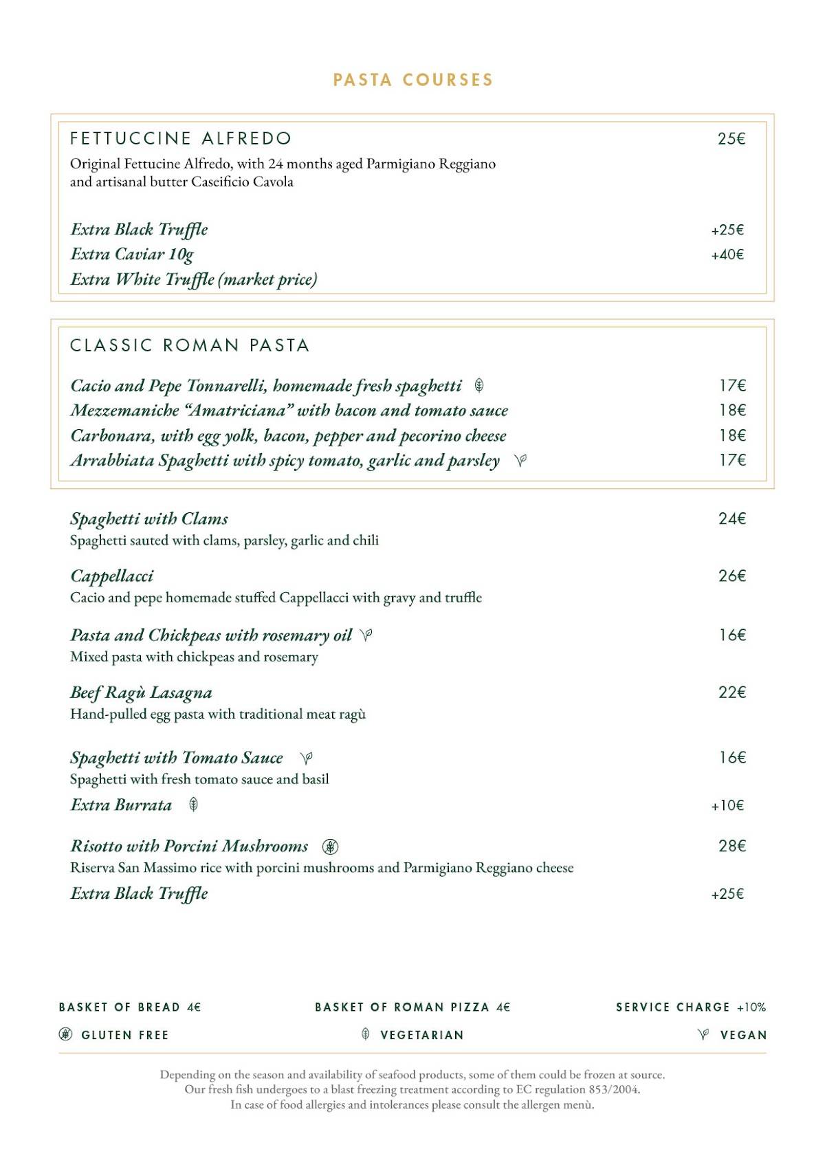 Menu di Ristorante Alfredo alla Scrofa 