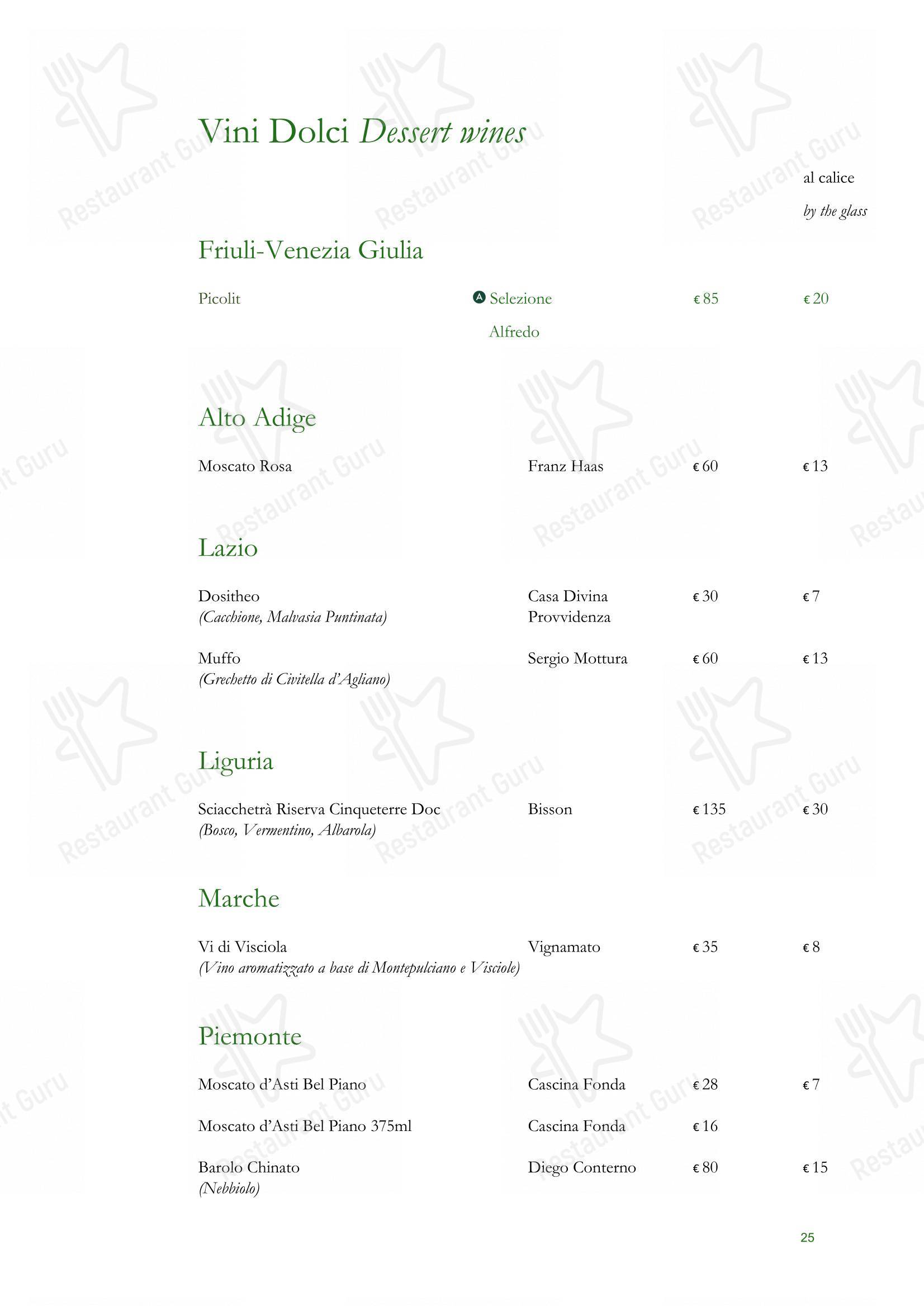 Ristorante Alfredo alla Scrofa in Roma - Ночное меню