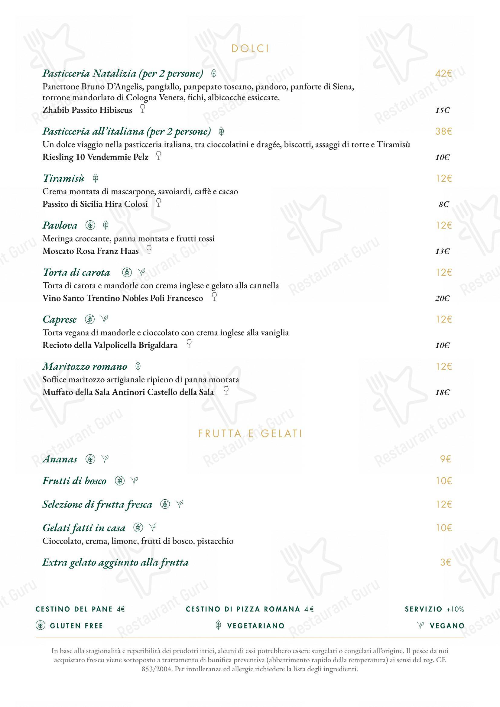 Menu di Ristorante Alfredo alla Scrofa - Menu
